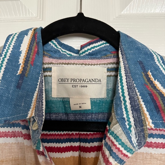 Obey Casual Stripe Button Up - Picture 3 of 3